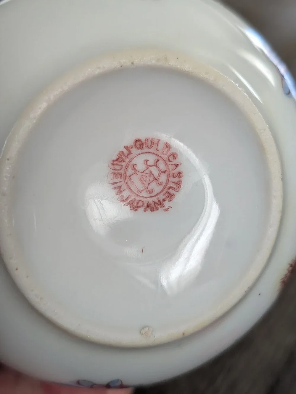 Red Letter Japan Porcelain, 2 Handled Vase , Hand Painted Floral Design